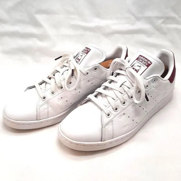 Adidas Stan Smith Allover Stamped Stan Men's White Sneakers Size 9.5 EF5005