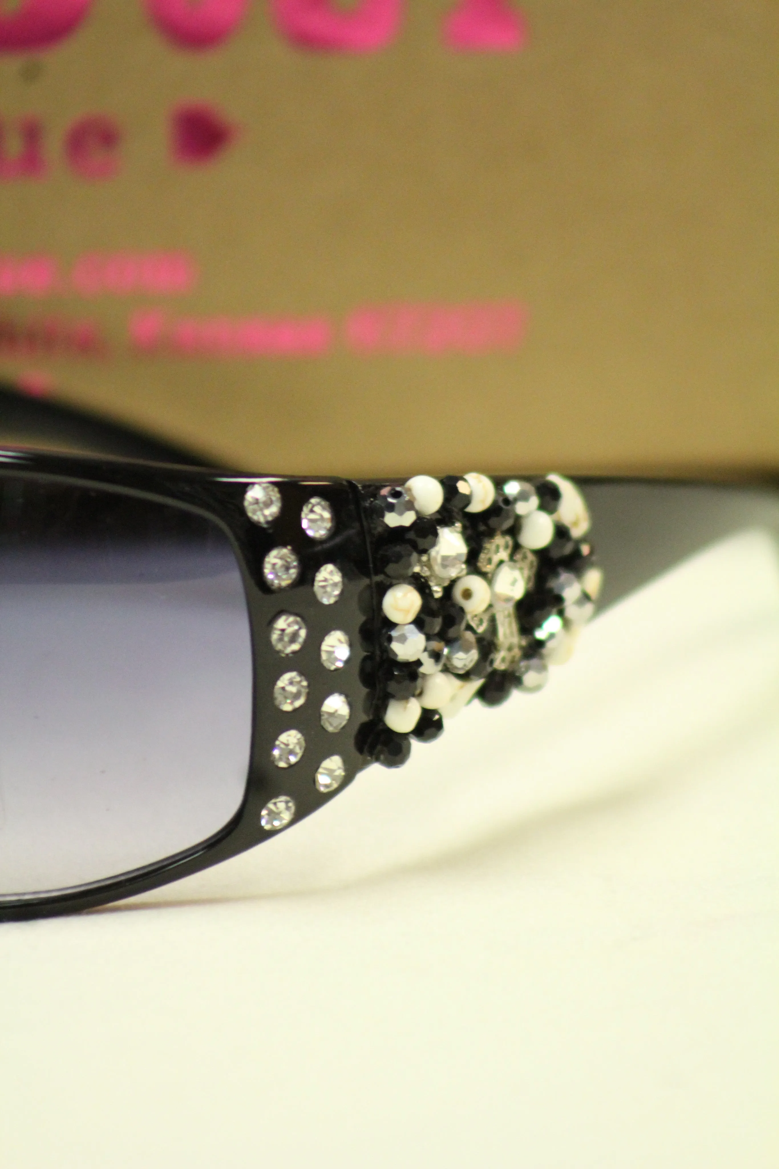 ADO | Customized Sunglasses Black with Silver Cross & Bling