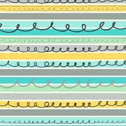ANIMAL ABCs Stripes in Blue by Whistler Studios for Windham Fabrics