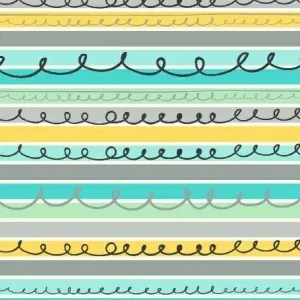 ANIMAL ABCs Stripes in Blue by Whistler Studios for Windham Fabrics