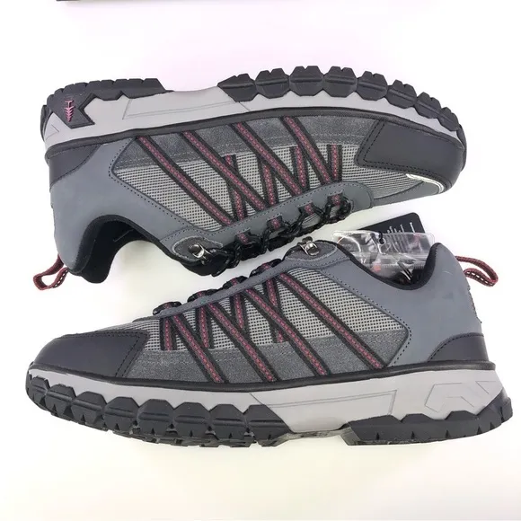Bass Outdoor Peak Hiker Sneakers Gray Leather Low Top Shoes