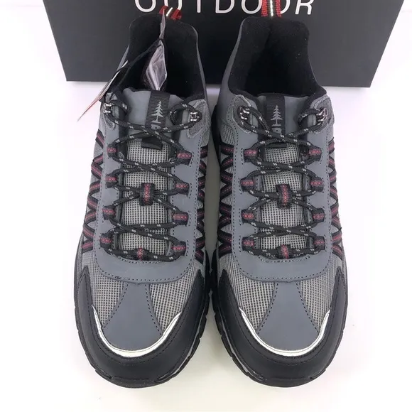 Bass Outdoor Peak Hiker Sneakers Gray Leather Low Top Shoes