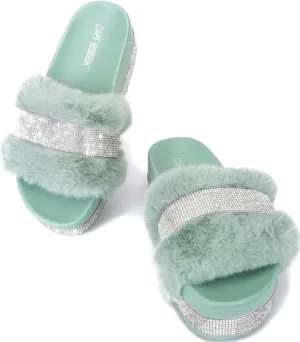 Bling Foe Fur Sandal