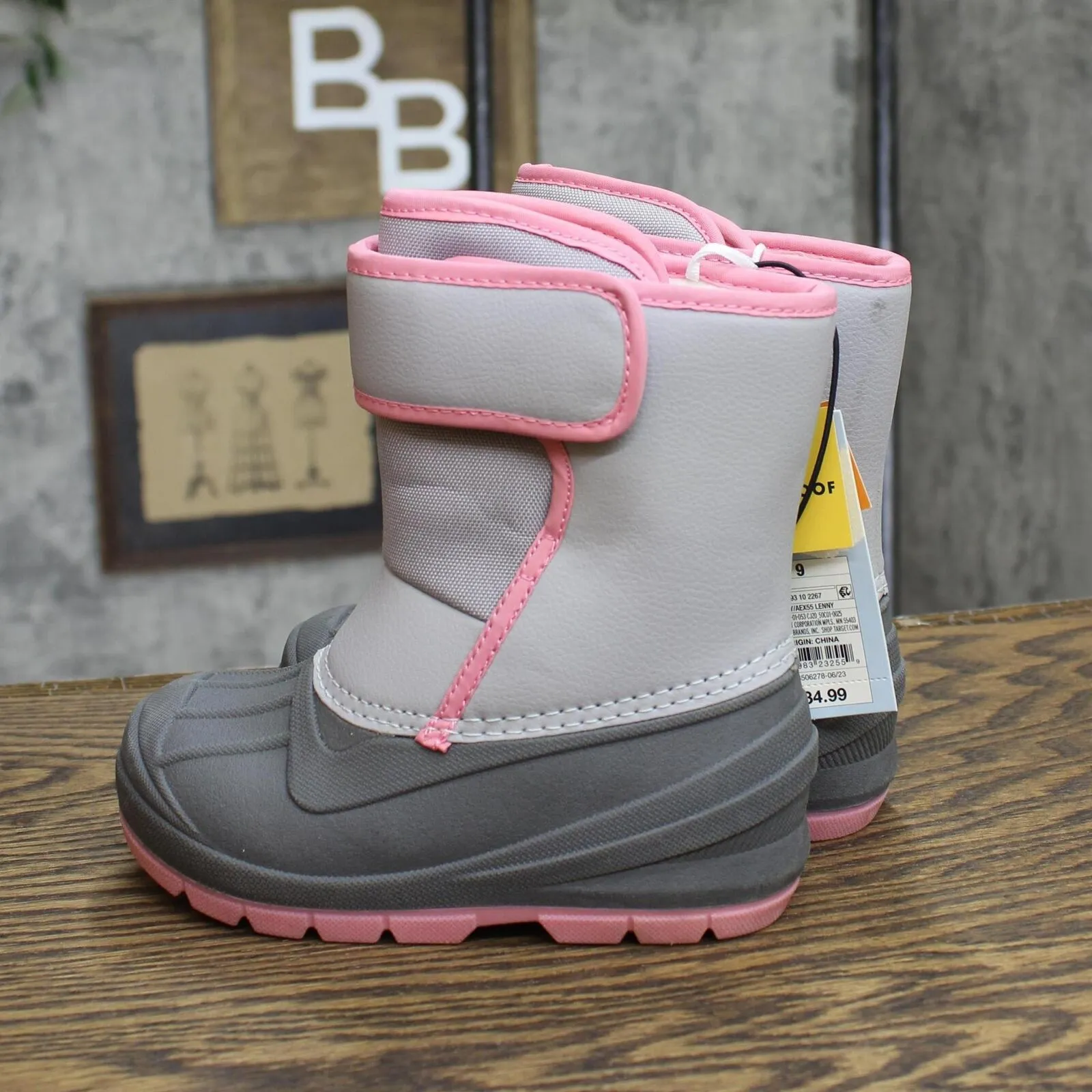 Cat & Jack Toddler Girls Lenny Winter Boots AEX55 Gray 9T