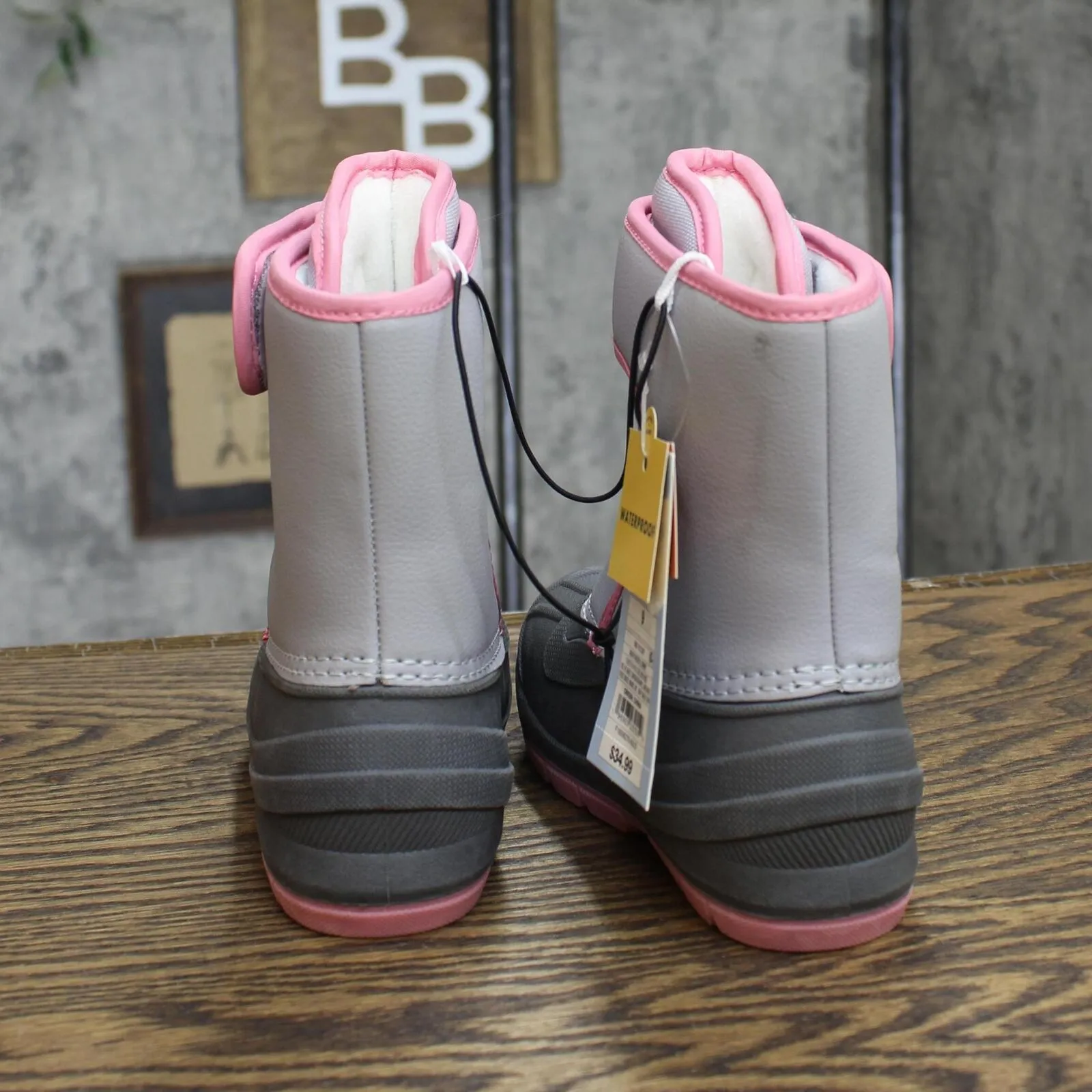 Cat & Jack Toddler Girls Lenny Winter Boots AEX55 Gray 9T