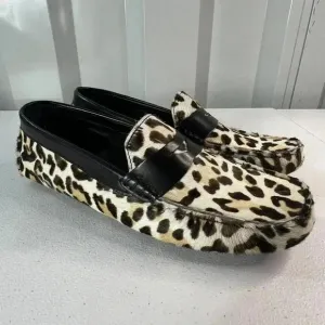 COLE HAAN LEOPARD PRINT DRIVER LOAFERS SIZE 7 1/2 B NWOB PREPPY FAUX FUR LOOK