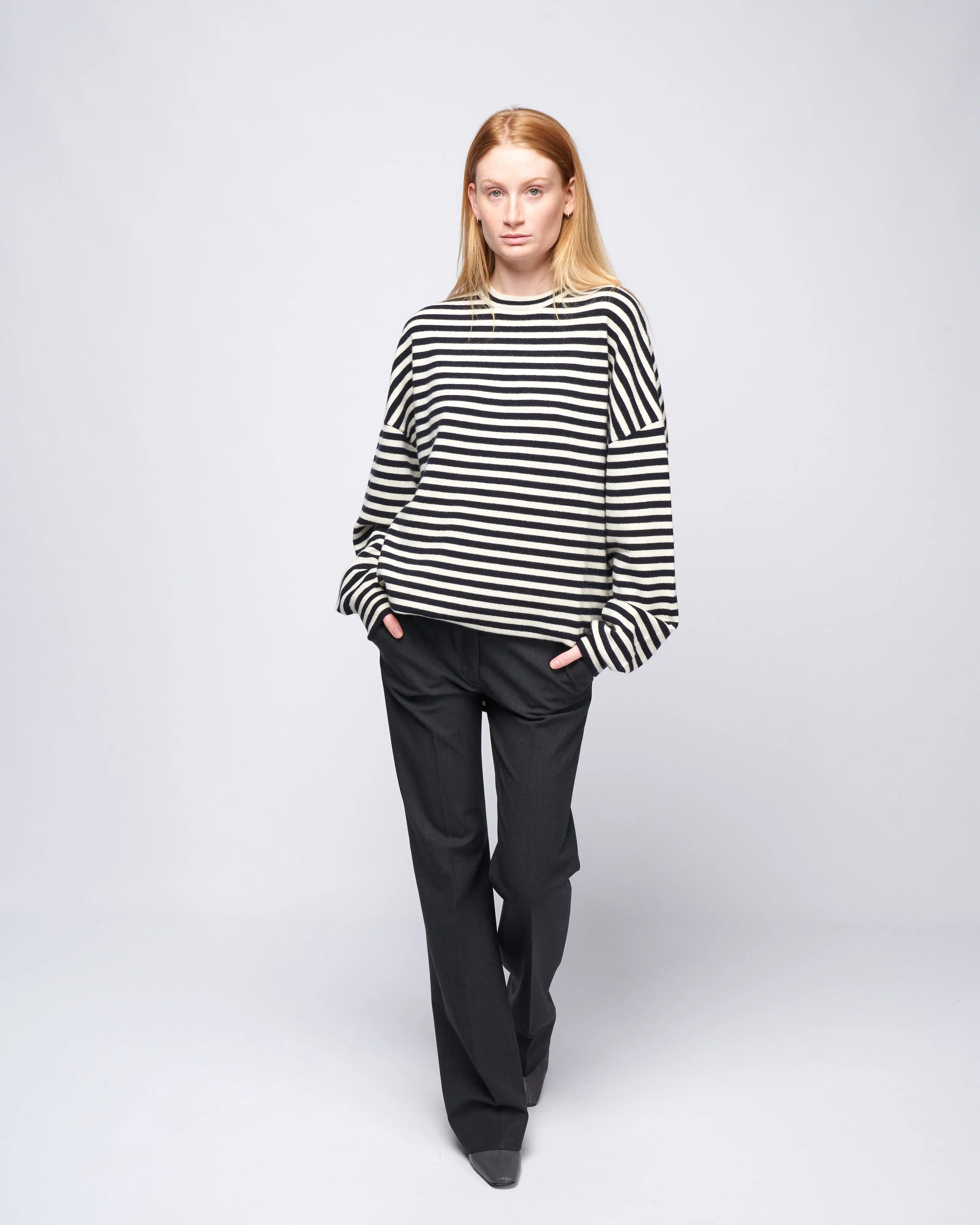 crew hop oversized crew - breton stripe
