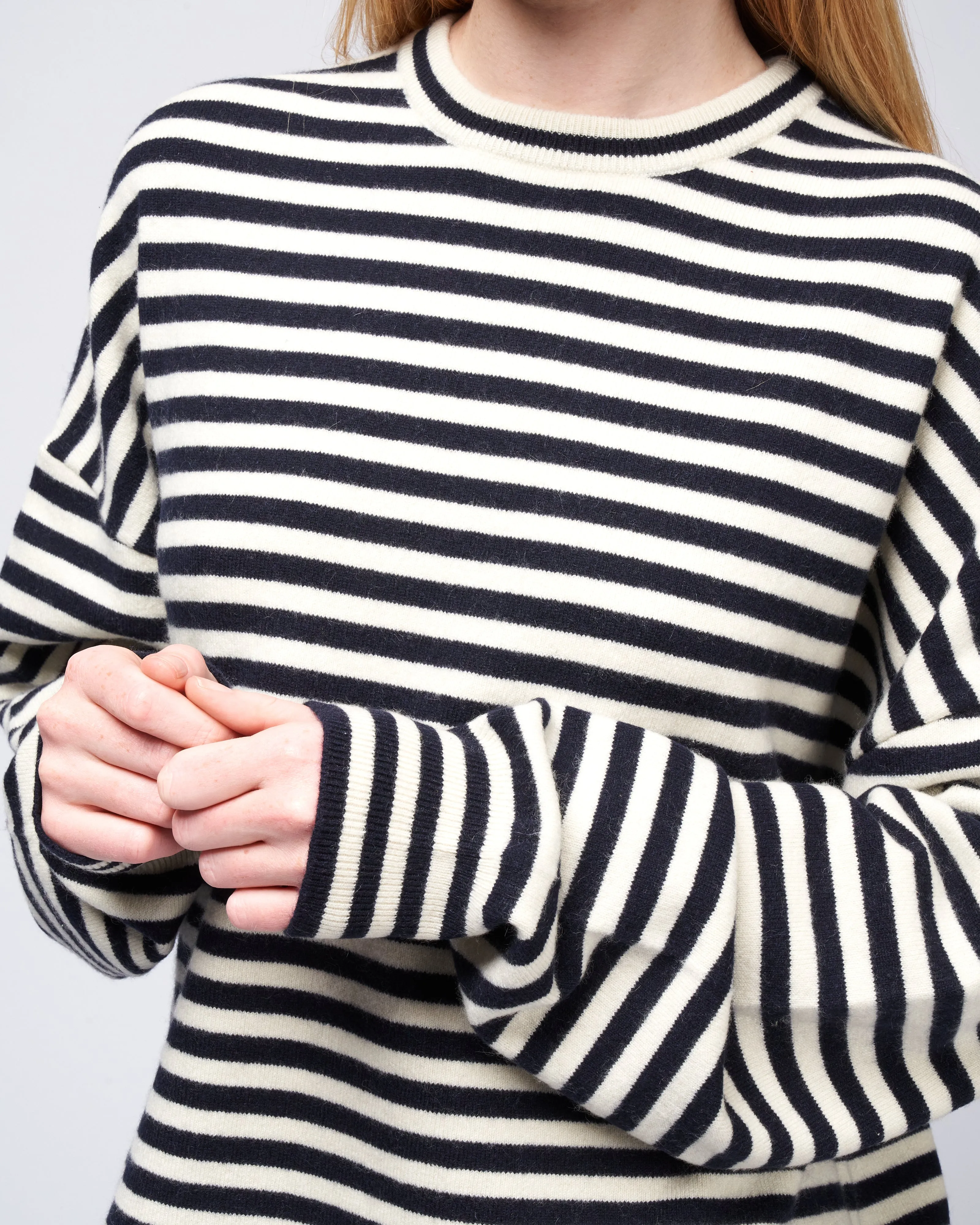 crew hop oversized crew - breton stripe