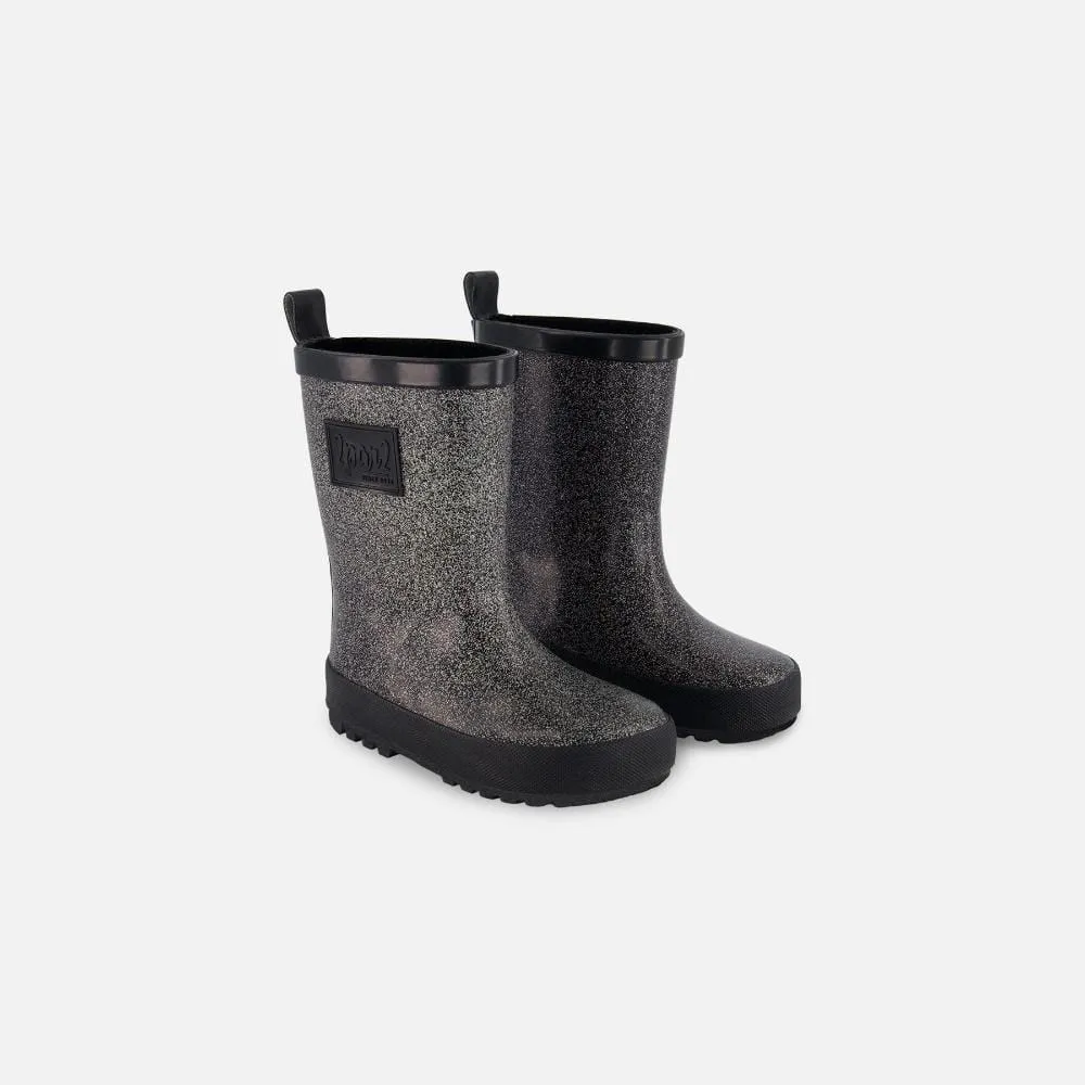 Deux Par Deux Rain Boots - Glittering Black