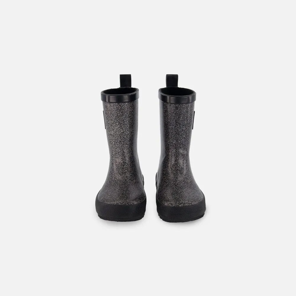 Deux Par Deux Rain Boots - Glittering Black