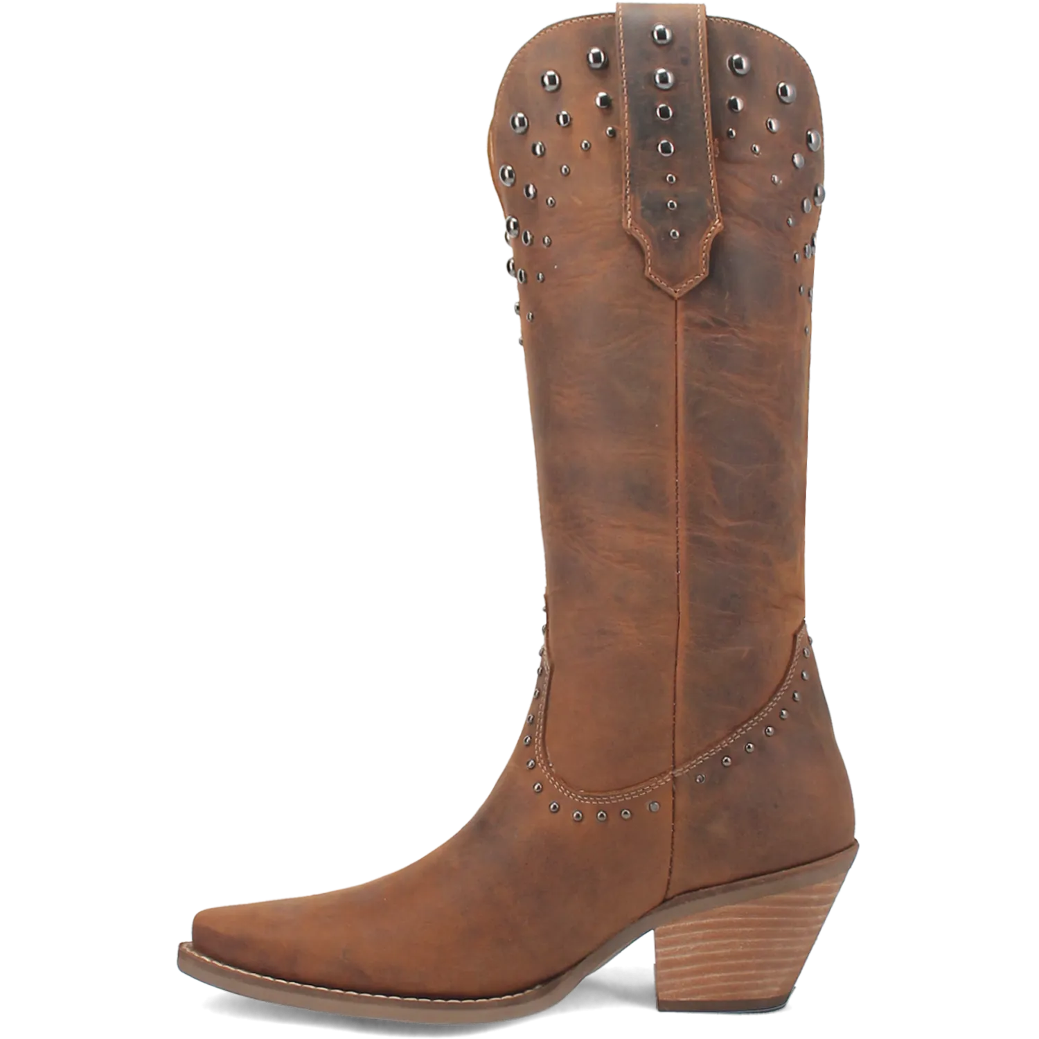 Dingo Women's Brown Talkin' Rodeo Snip Toe Western Boots Accented with Silver Studs