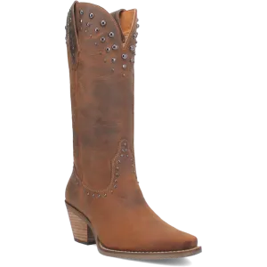 Dingo Women's Brown Talkin' Rodeo Snip Toe Western Boots Accented with Silver Studs
