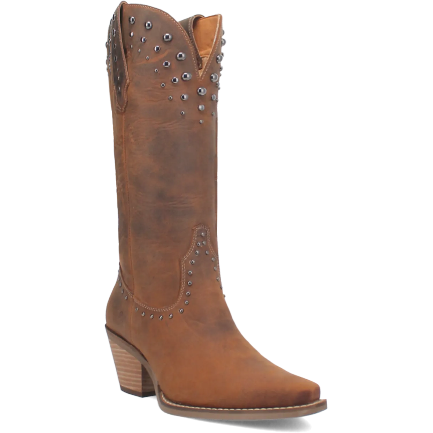 Dingo Women's Brown Talkin' Rodeo Snip Toe Western Boots Accented with Silver Studs