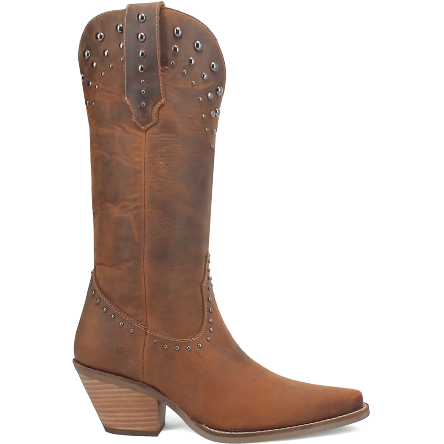 Dingo Women's Brown Talkin' Rodeo Snip Toe Western Boots Accented with Silver Studs