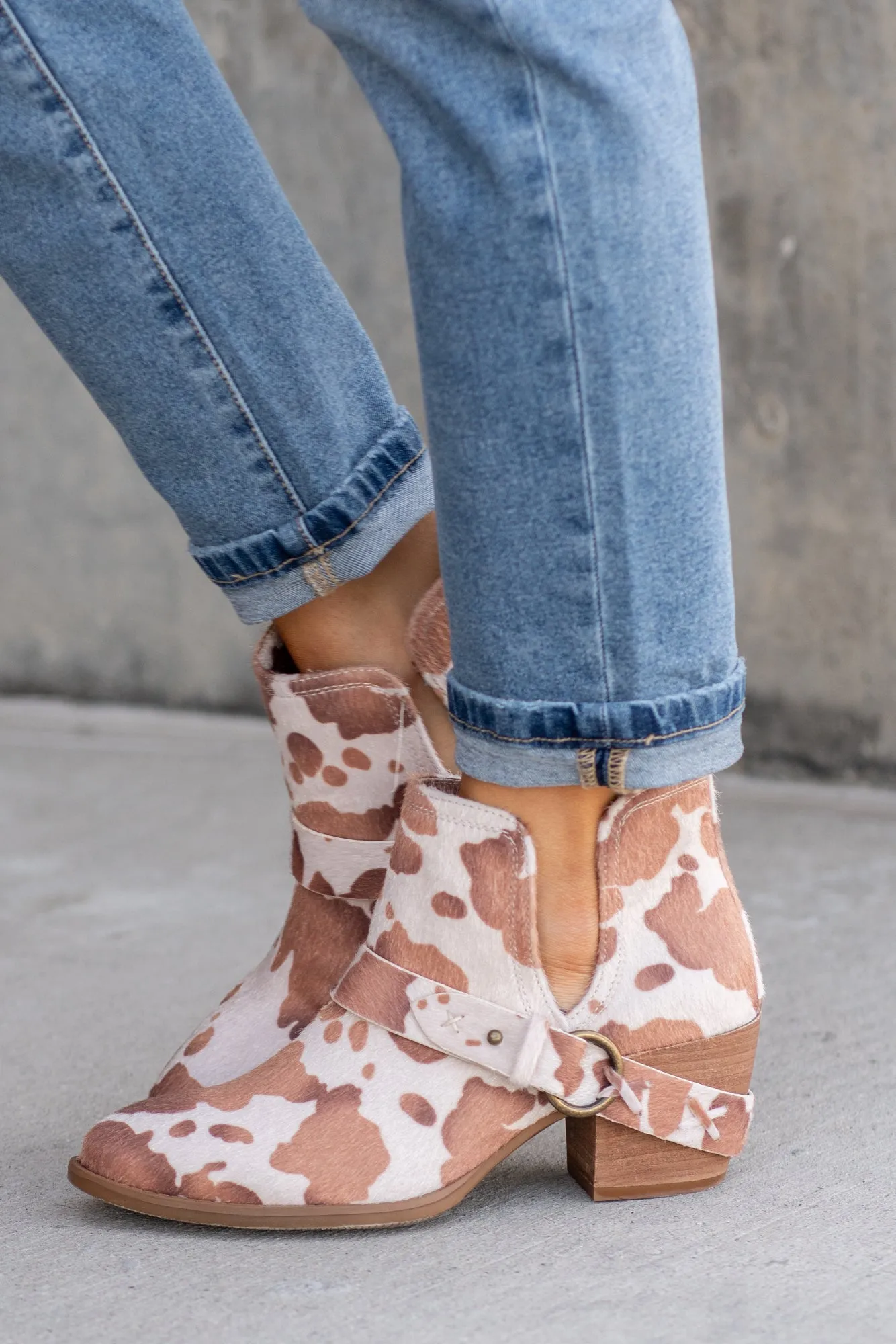 Dixie Ann Ankles Boots - Cream & Tan
