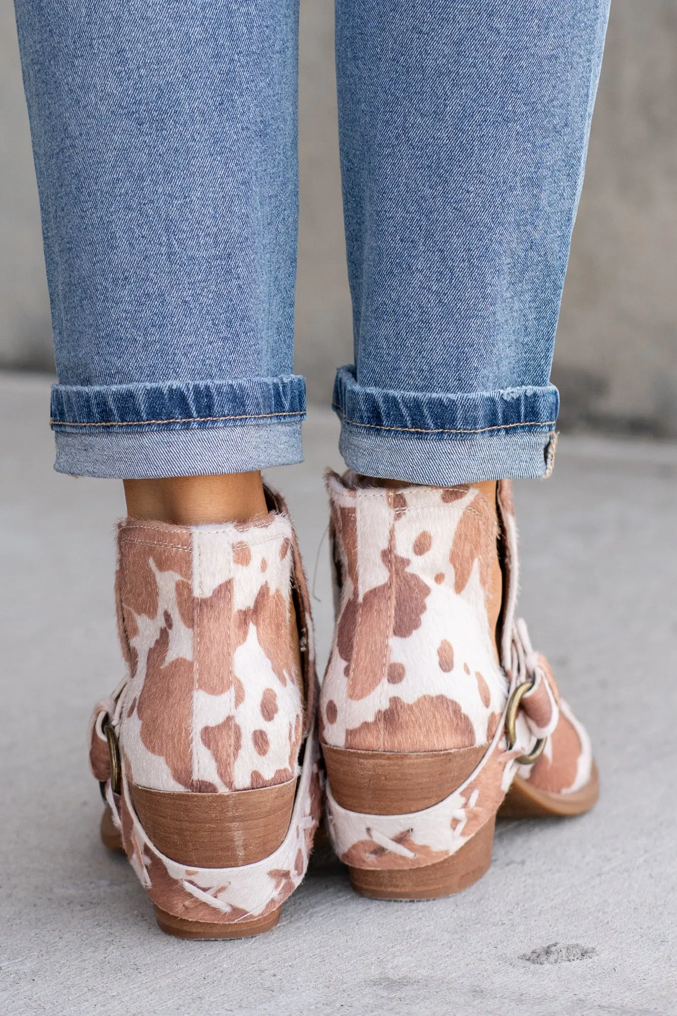 Dixie Ann Ankles Boots - Cream & Tan