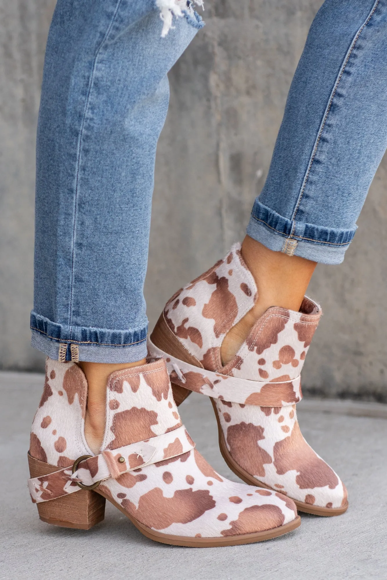 Dixie Ann Ankles Boots - Cream & Tan