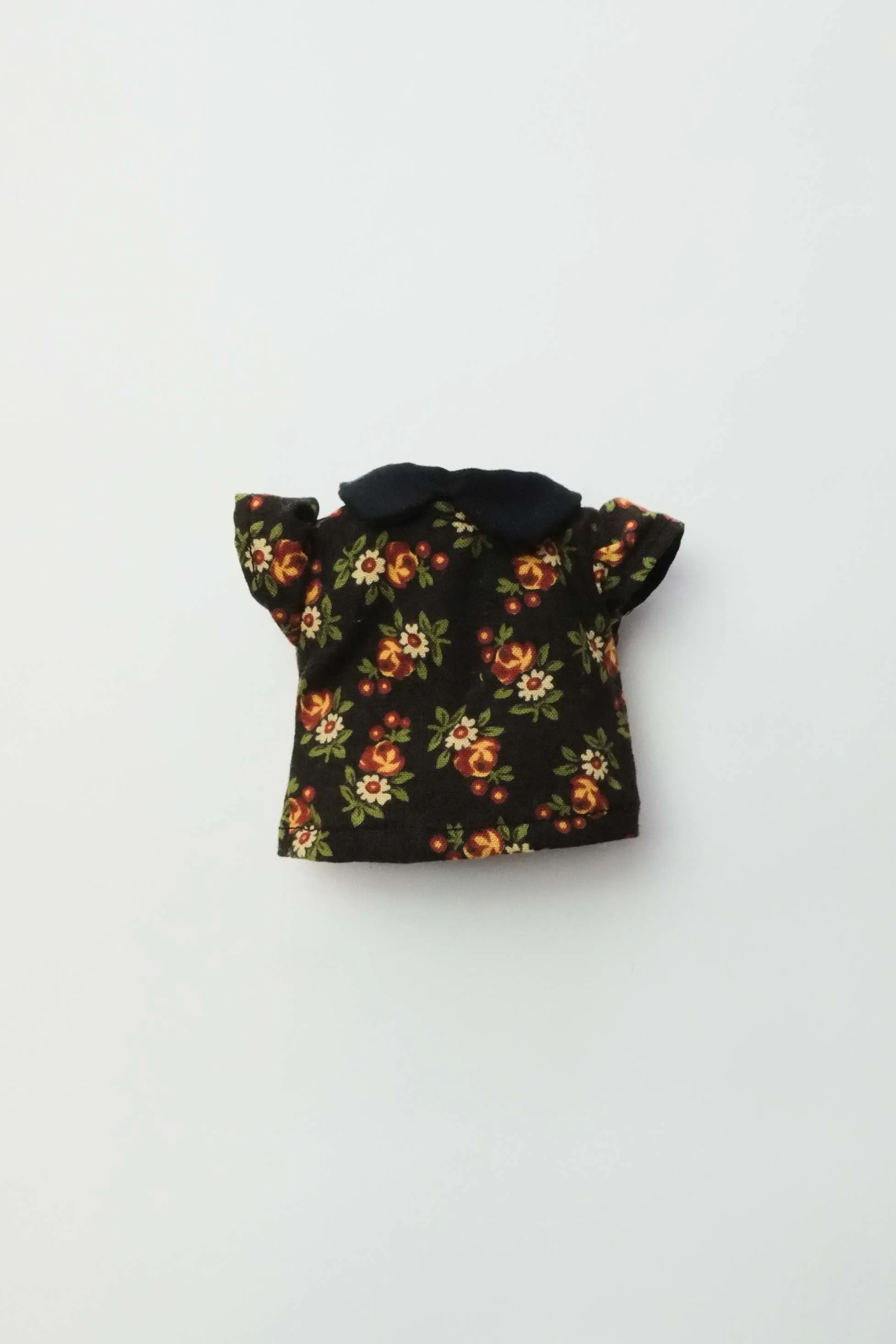 Doll Shirt | Black Floral Collared Blouse