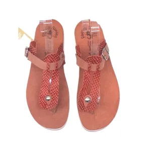 Fantasy Sandals Women's Thong Sport Sandal Red Cobra 40 US 10