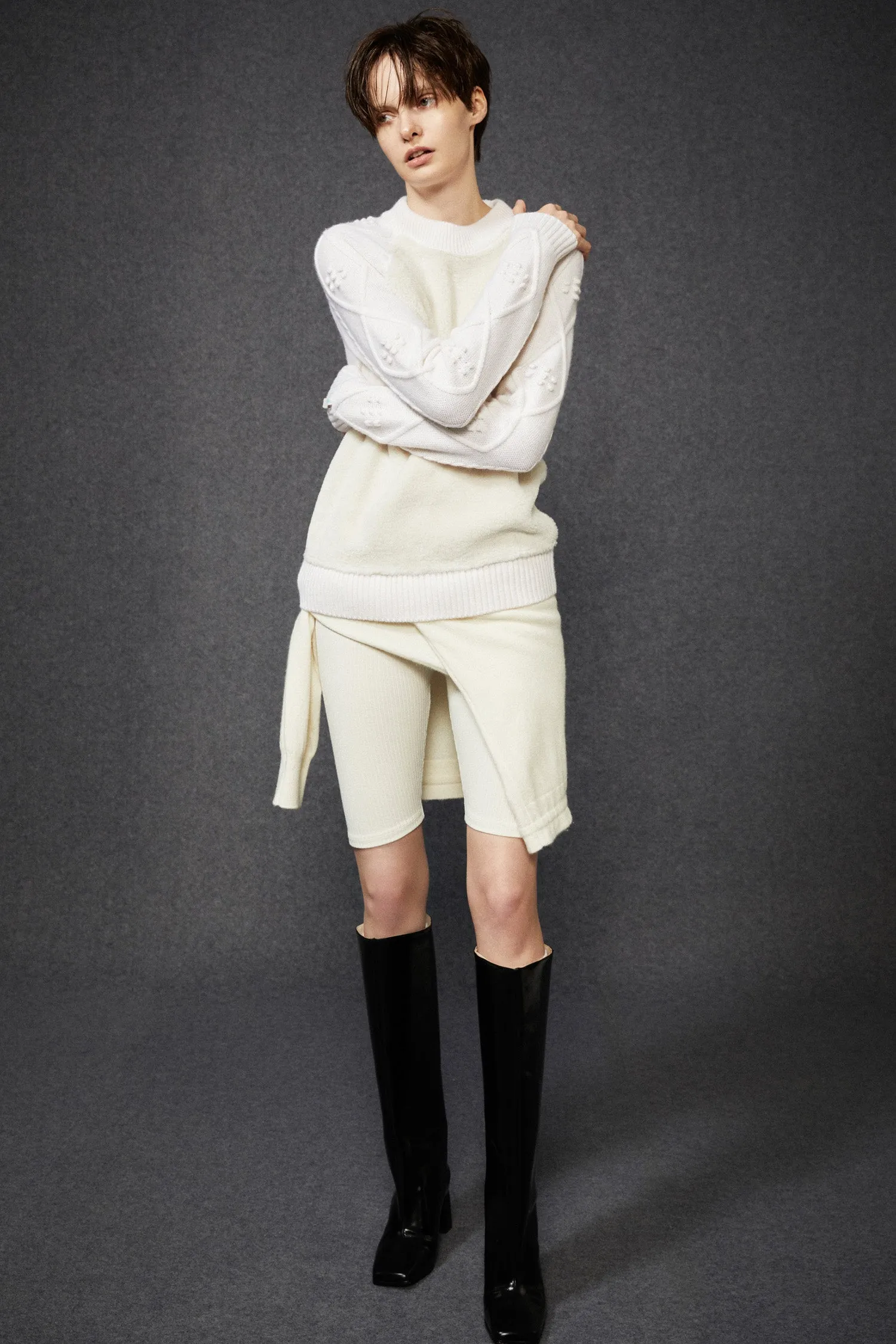 Faux Fur Cable Sweater