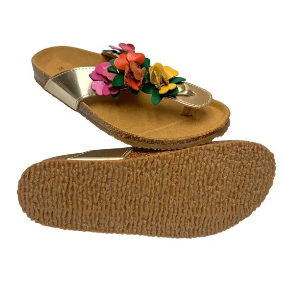 Garnet Hills Kids Embellished‎ Leather Thong Sandals *NWOB