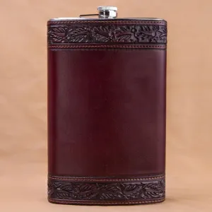 Giant Saddle Brown Running Leaf Flask