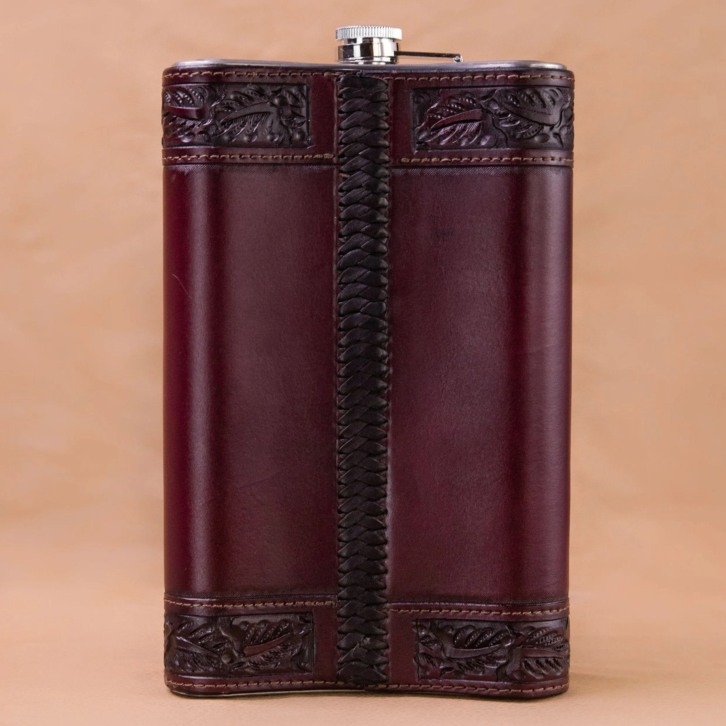 Giant Saddle Brown Running Leaf Flask
