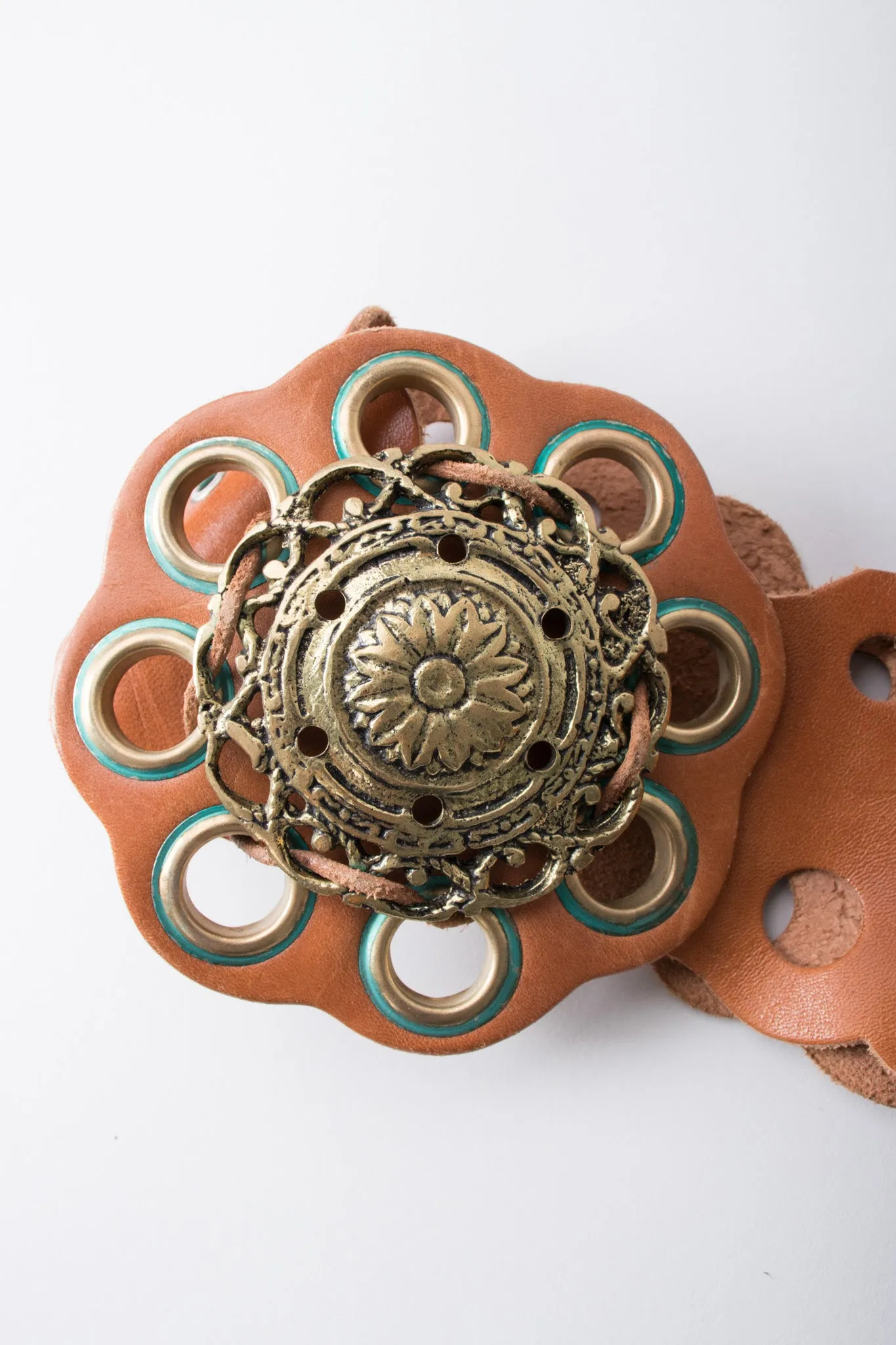 Grecian Eyelet Medallion Belt