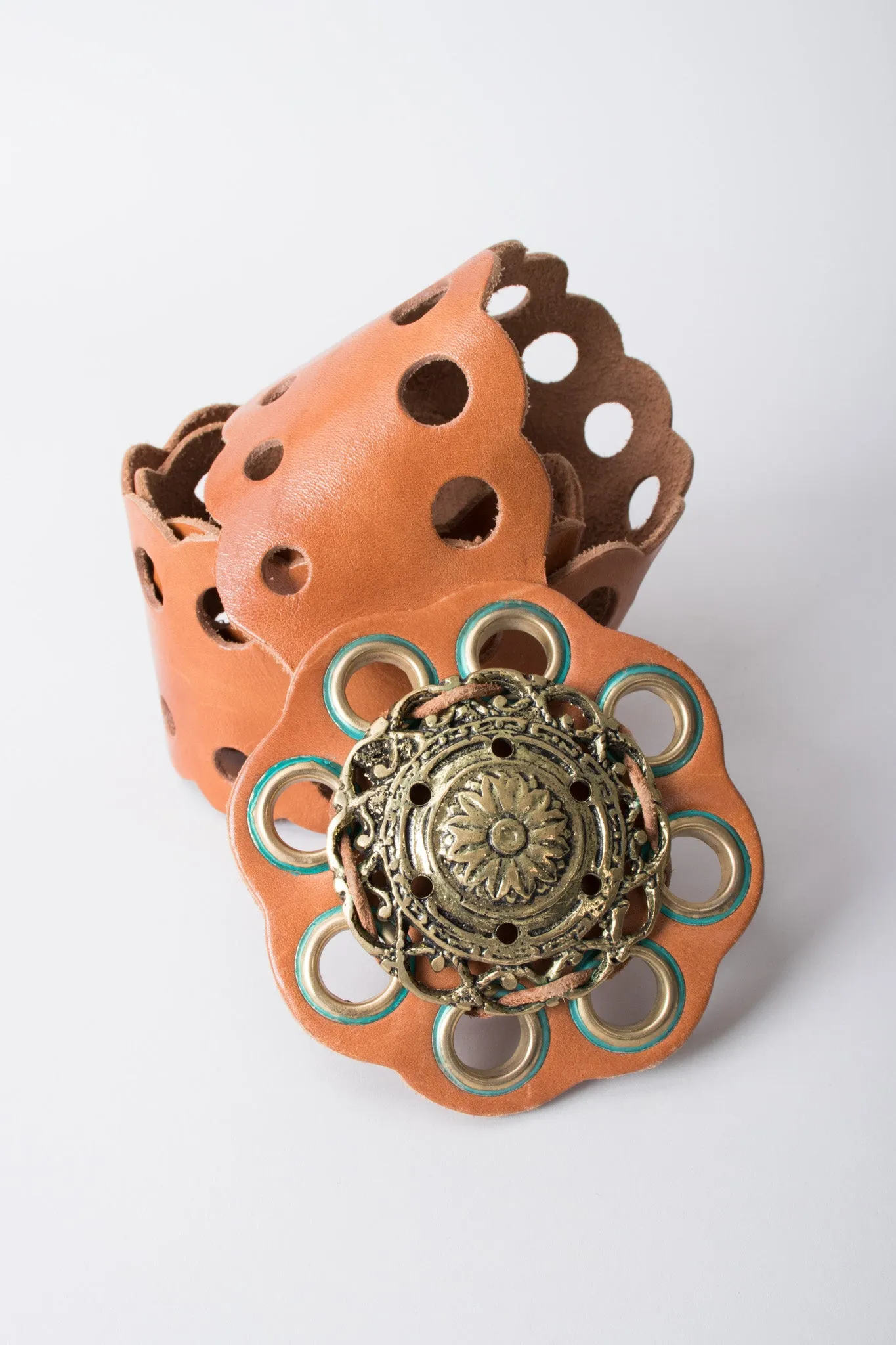 Grecian Eyelet Medallion Belt