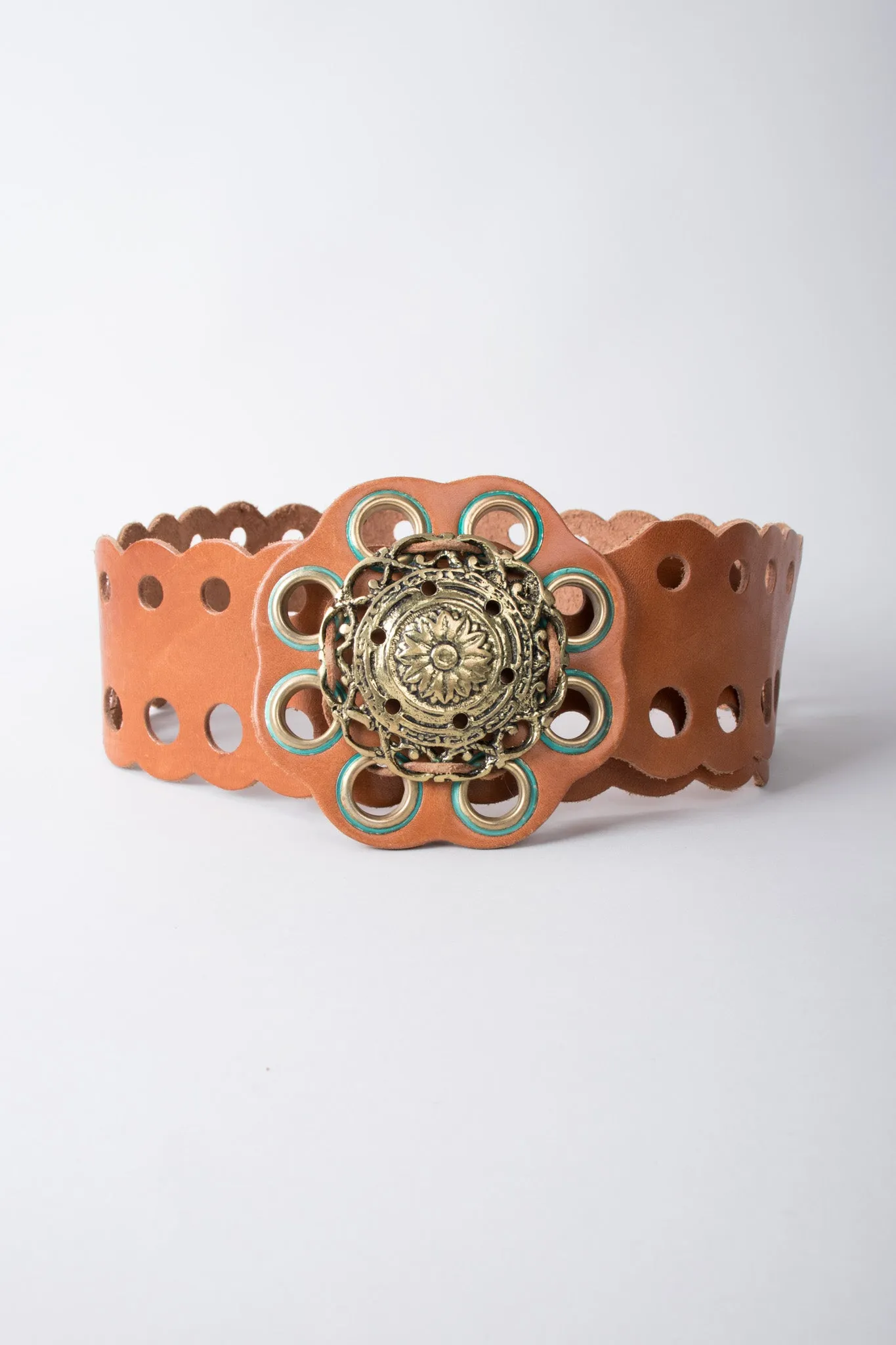 Grecian Eyelet Medallion Belt