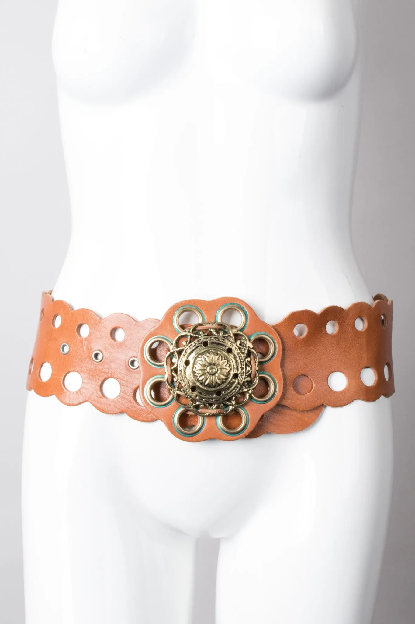 Grecian Eyelet Medallion Belt