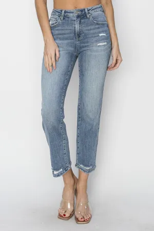 Hazel Blues® |  RISEN High Waist Distressed Cropped Jeans