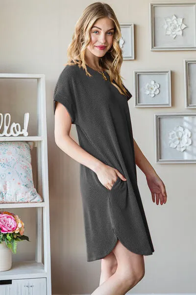Heimish Ribbed Short Sleeve T-Shirt Dress