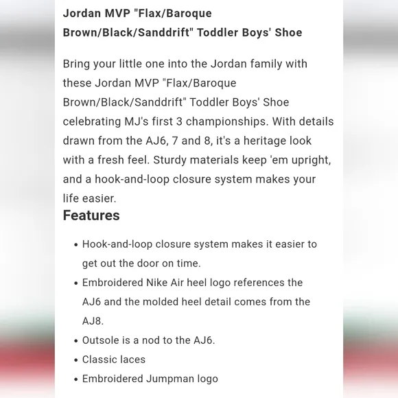 Jordan MVP 3peat toddler sneakers NWT