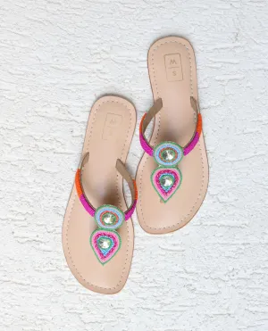 Kina Colourful Beaded Sandals