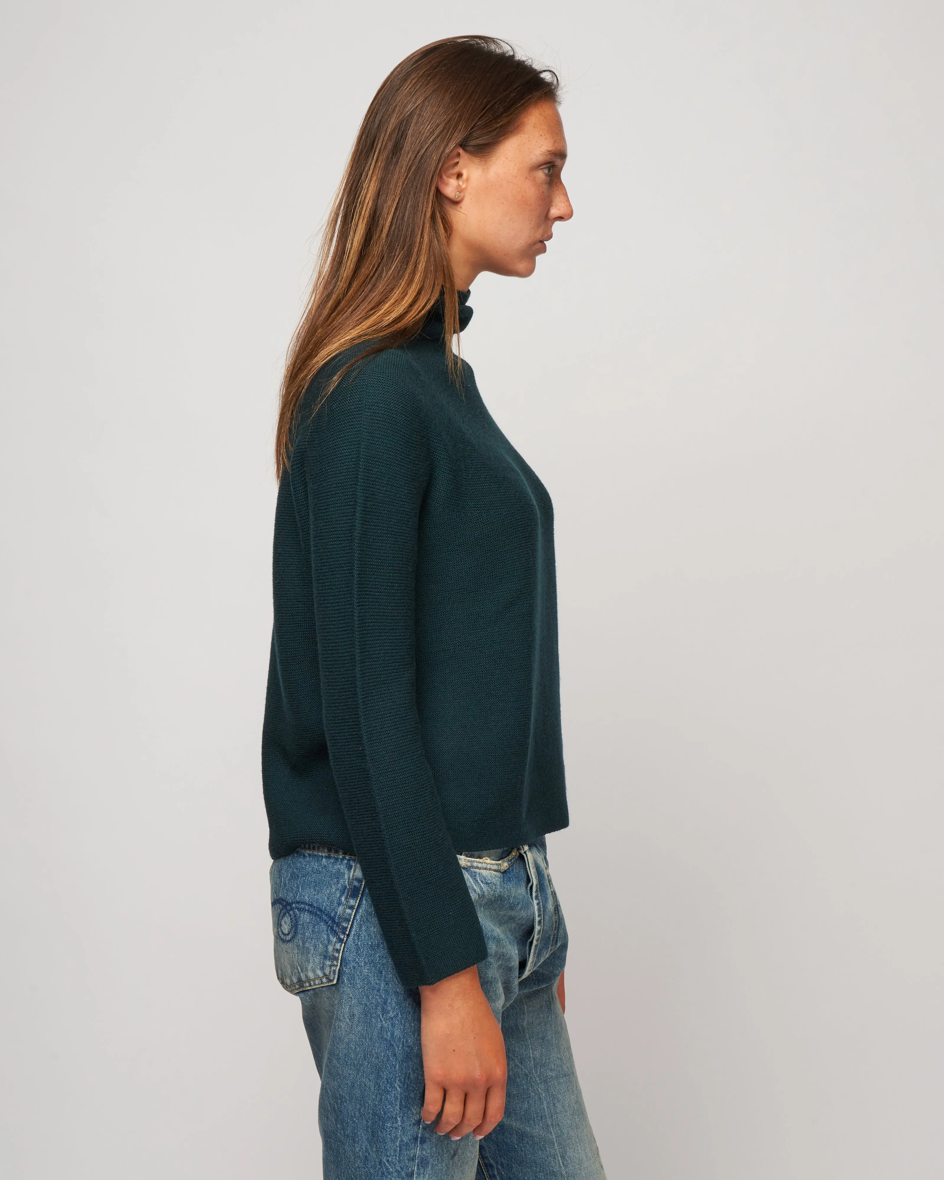 knitted turtle neck sweater - dark green