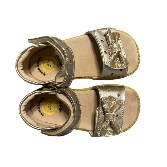 Livie &amp; Luca Sz 9 Limited Edition Gold Leather Minnie Sandals