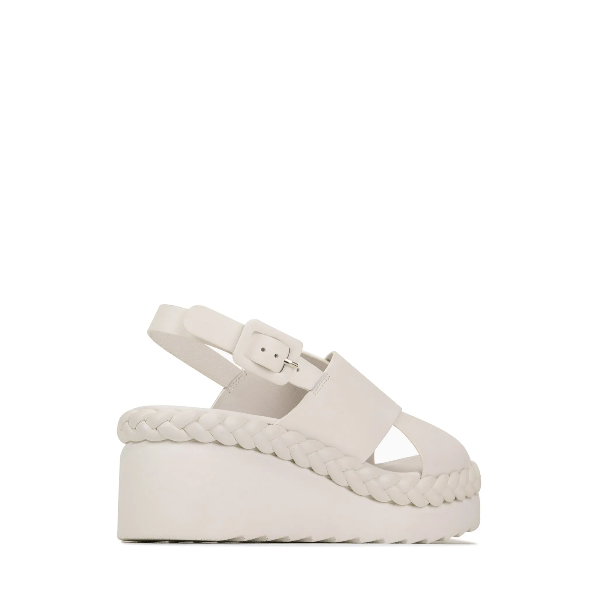 MELIA LEATHER WEDGE SLIDE SANDALS