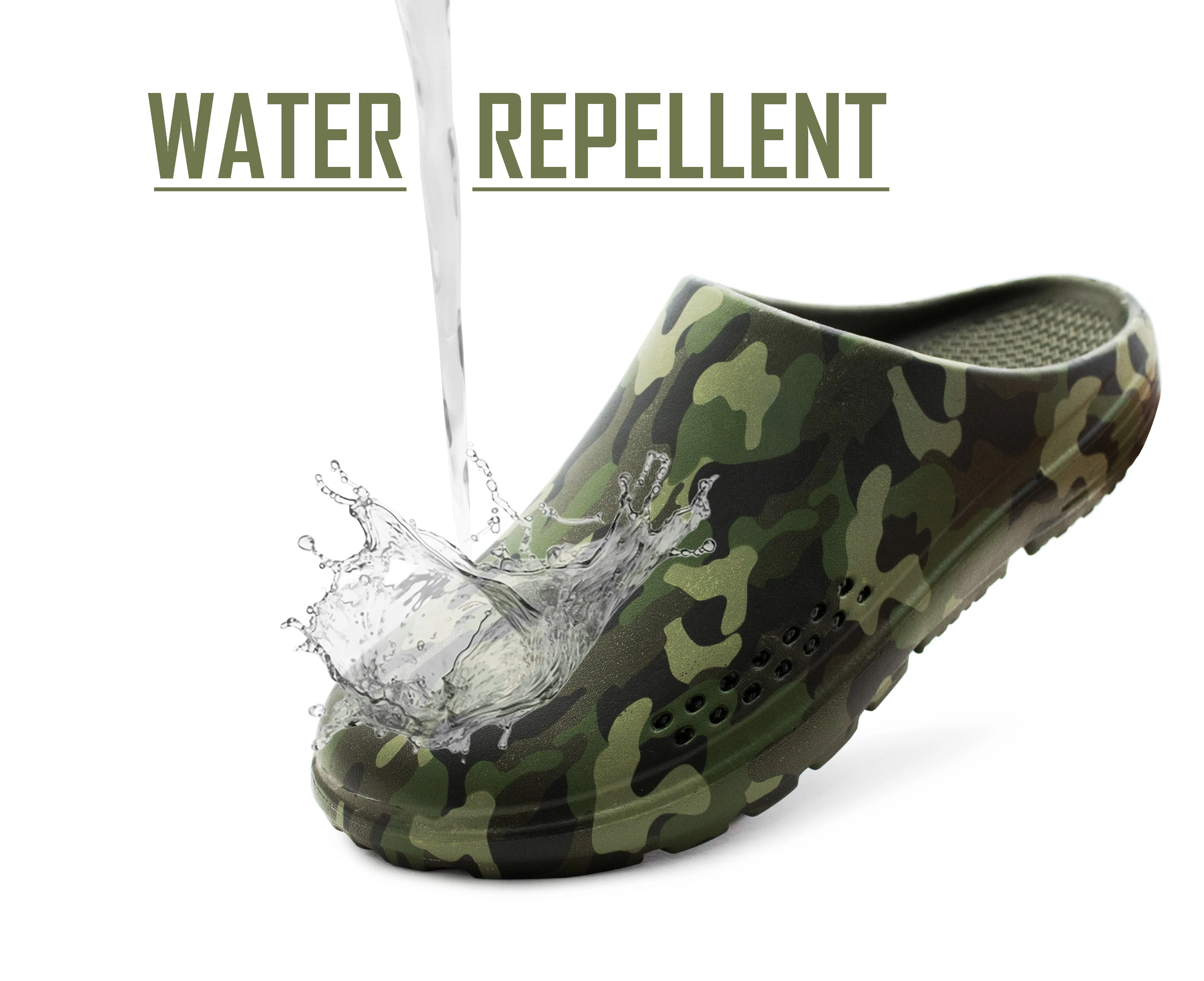 Mens Lightweight Garden Clogs Camo EVA Slip On Backless Breathable Summer Beach Hospital Casual Slippers Water Shoes
