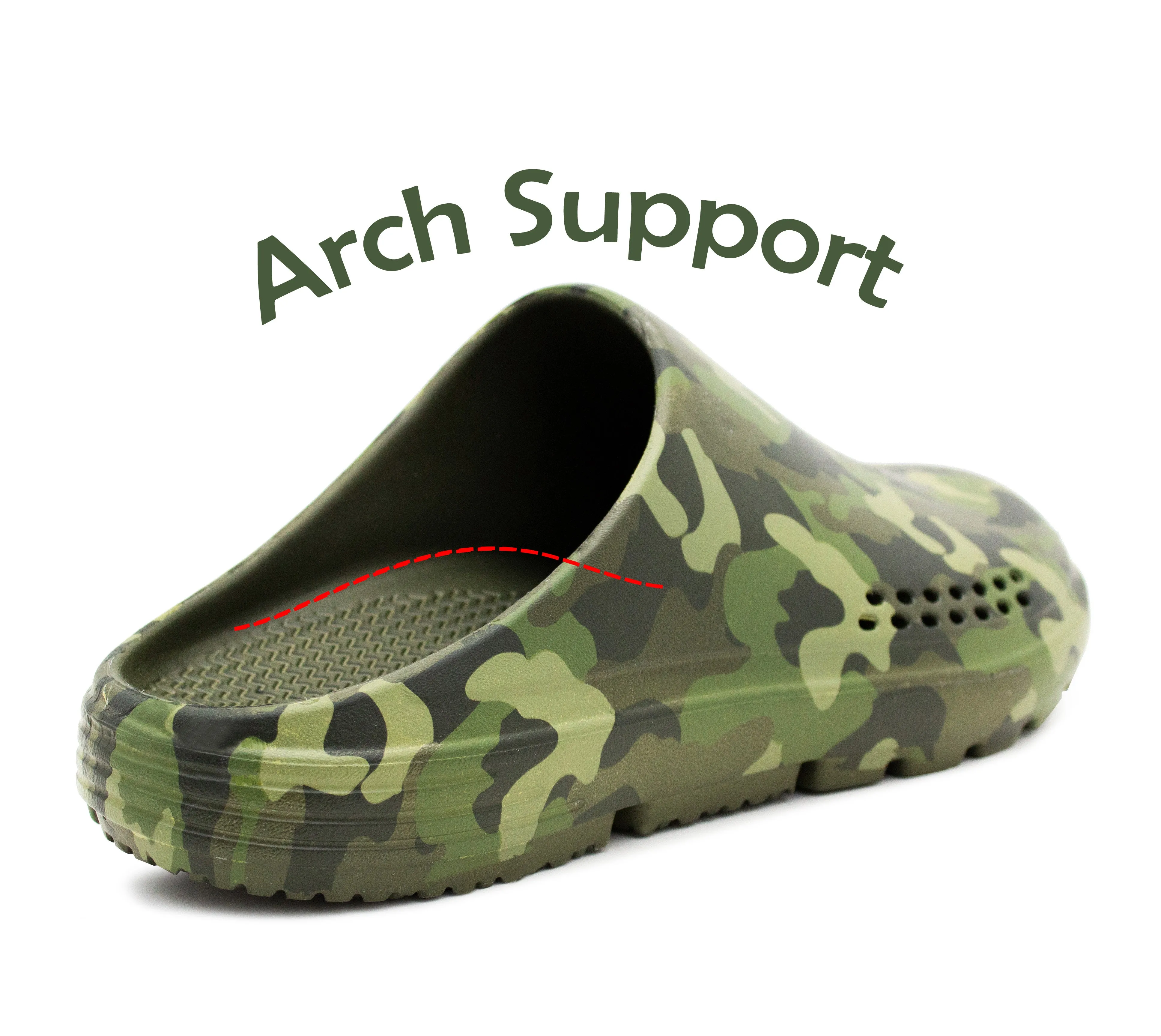 Mens Lightweight Garden Clogs Camo EVA Slip On Backless Breathable Summer Beach Hospital Casual Slippers Water Shoes