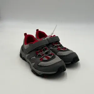 NEW Merrell Gray and Red Sneakers with Textured Sole and Velcro Strap
