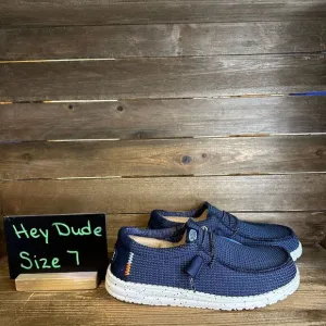 New NIB‎ Hey Dude Wally Sport Mesh Navy Blue Shoes Loafers Size 7 M