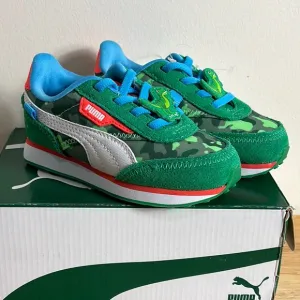 NEW NIB Puma Future Rider inf Cocomelon Green Camouflage Sneakers Summer Green