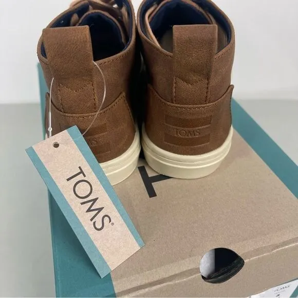 NEW TOMS Botas Cupsole Toffee Microsuede Sneakers Size 3 Youth Boys