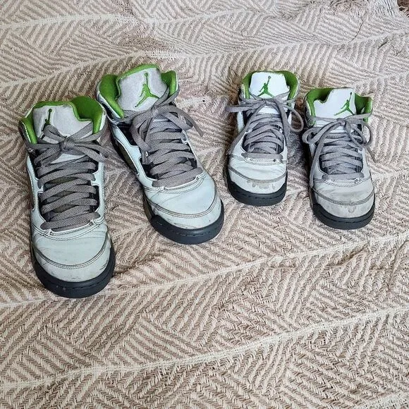 Nike Air Jordan 5 Retro Green Bean Sneakers sizes 4Y &amp; Toddlers 11C