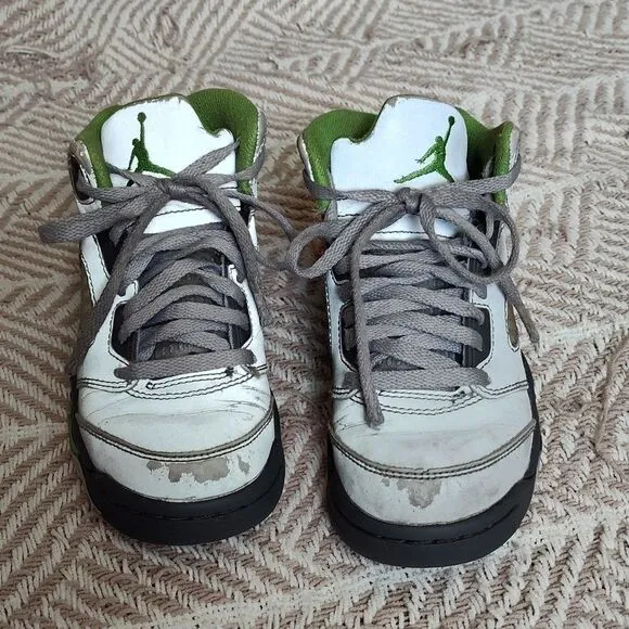 Nike Air Jordan 5 Retro Green Bean Sneakers sizes 4Y &amp; Toddlers 11C