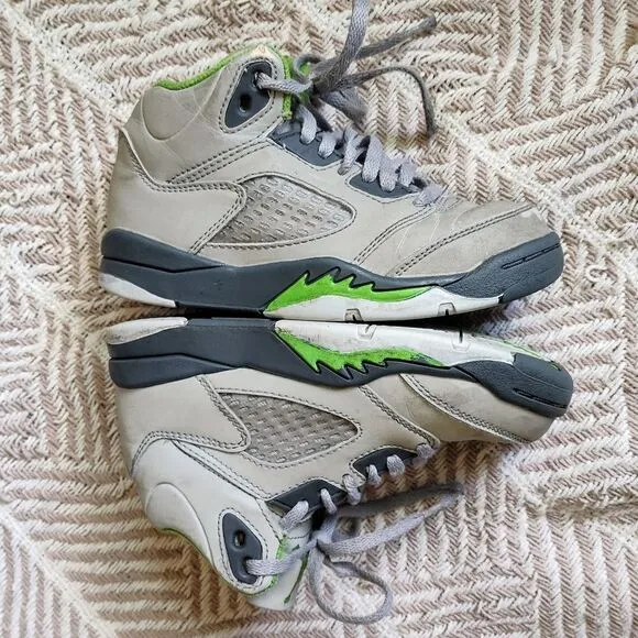 Nike Air Jordan 5 Retro Green Bean Sneakers sizes 4Y &amp; Toddlers 11C