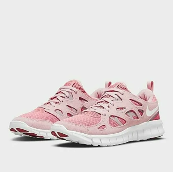 Nike Free Run 2 Pink Salt White Big Girls Sneakers NEW