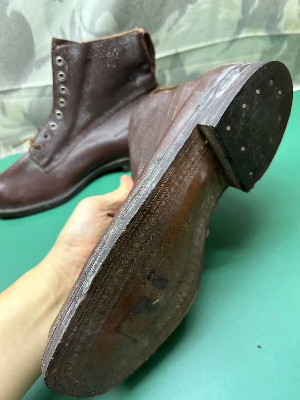 Original WW2 Swedish / German Army Marching Ski Boots 1942 Dated Size EU46 UK 11