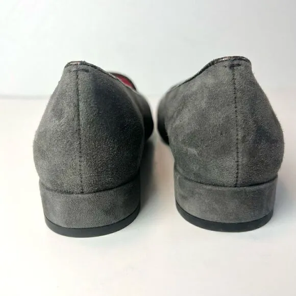 Pas de Rouge Gray Suede Loafers Sz 36